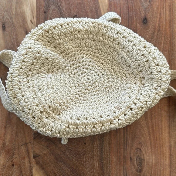 The Sak Neutral Cream Tan Crochet Shoulder Bag Purse - Picture 7 of 10